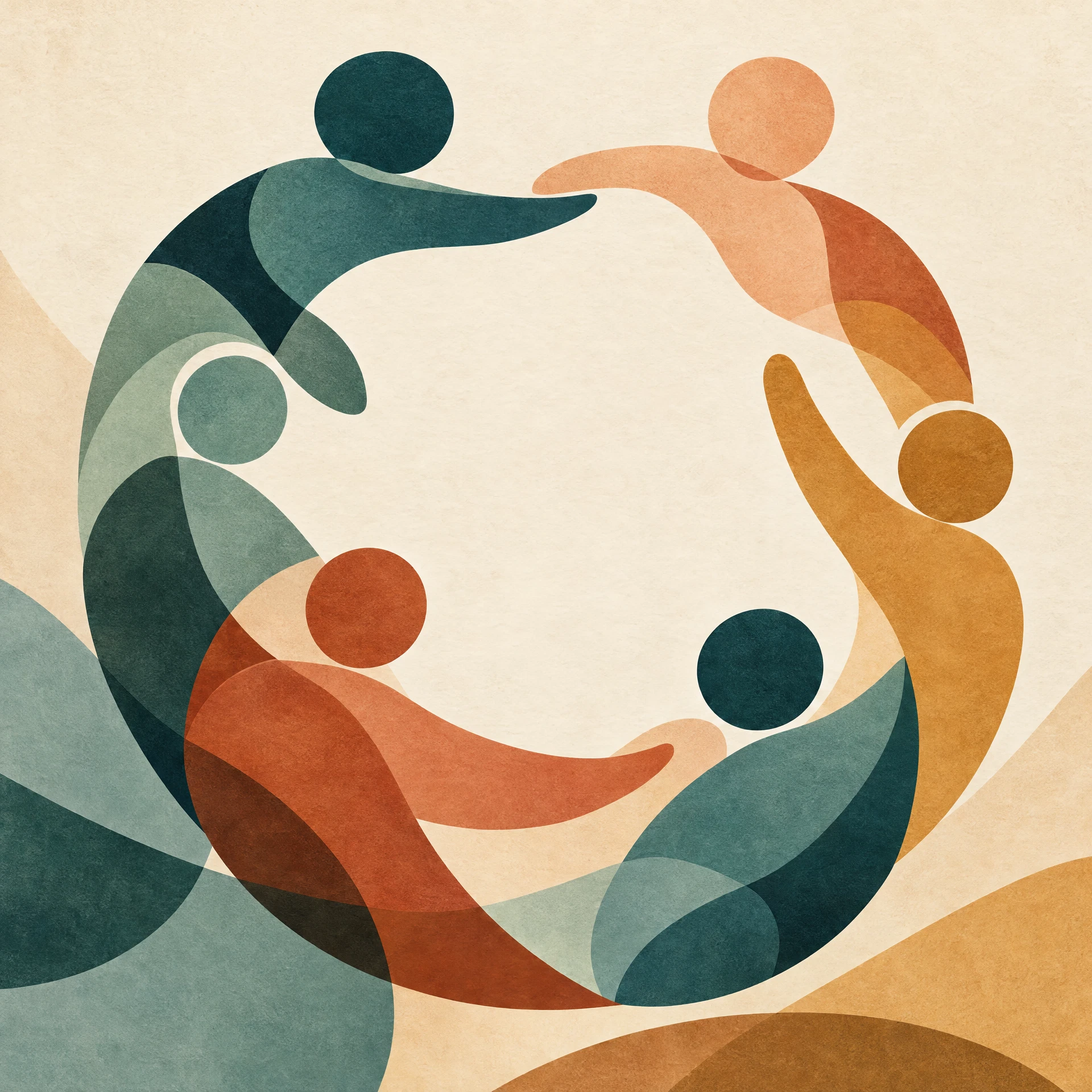 Abstract open circle suggesting belonging, connection and inclusion